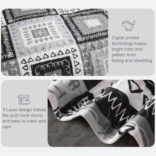 Reversible Boho Quilts Twin Size Black