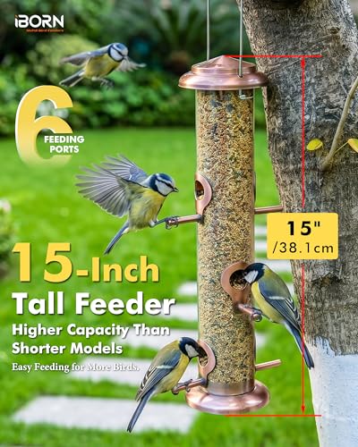 Bird Feeders for Outdoors 15" 6 Ports Chew (2 Count)