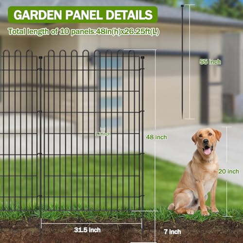 Garden Fence Outdoor for Yard with Gate