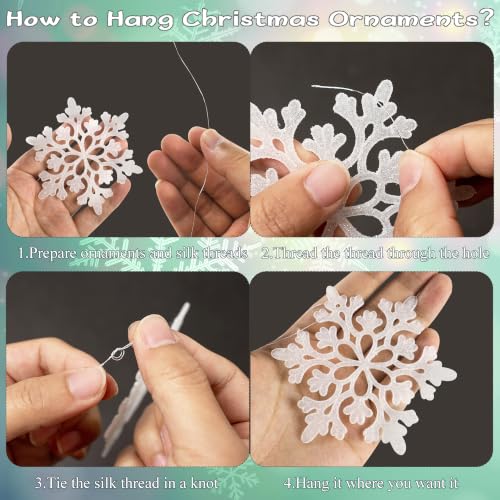 White and Silver Christmas Snowflake Ornaments (36 Count)
