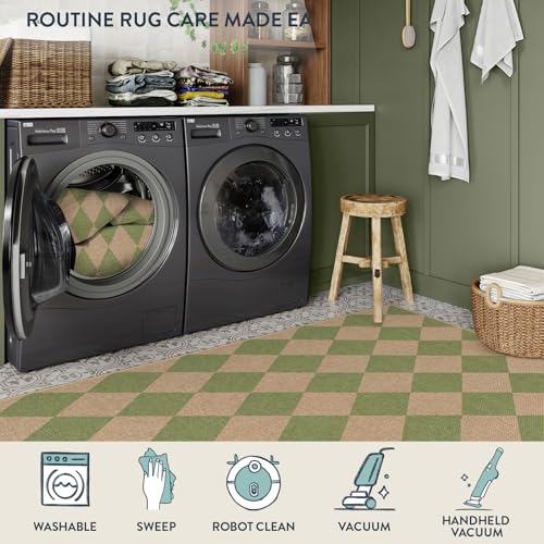Checkered Easy Jute Living Room Rug (80 Sq Ft)