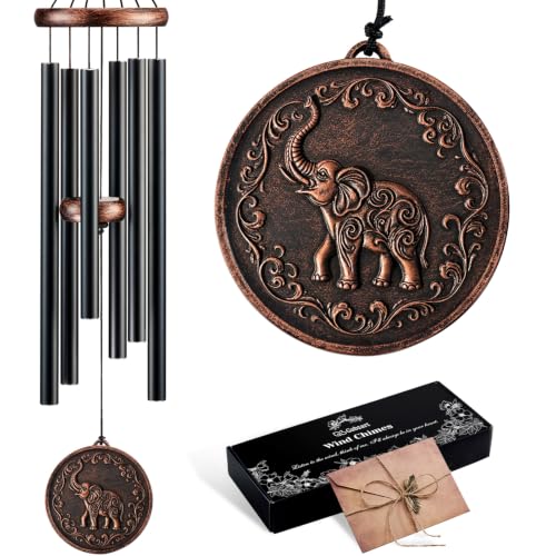 34" Elephant Wind Chimes for Outside