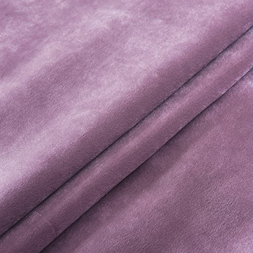 Super Soft Luxury Velvet Texture Curtains Lavender Flannel Blackout Curtains Panel Drapes Grommet 52Wx84L inch Purplish Pink