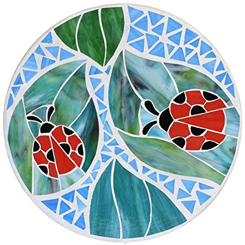 MSS001 Ladybug Tiffany Style Stained Glass Stepping Stone