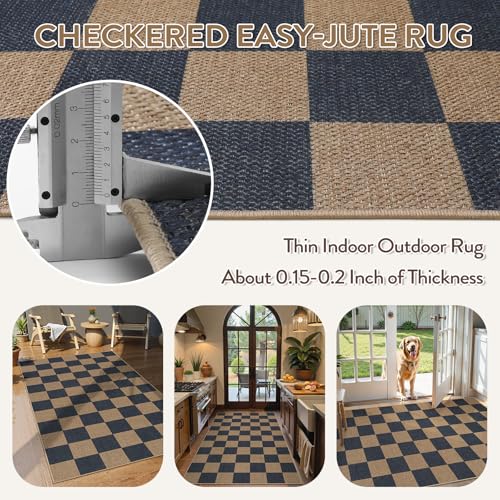 Checkered Easy Jute 3x5 Outdoor Rug