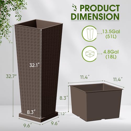 Resin 32'' Tall Planters