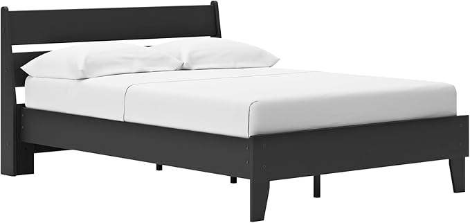 Signature Design by Ashley Socalle Casual Full Panel Platform Bed, Foundation or Box Spring Not Needed, Black