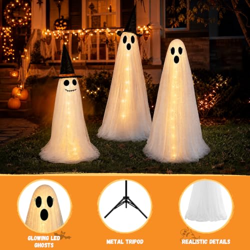 Halloween Light Up Ghost Family Decorations Set