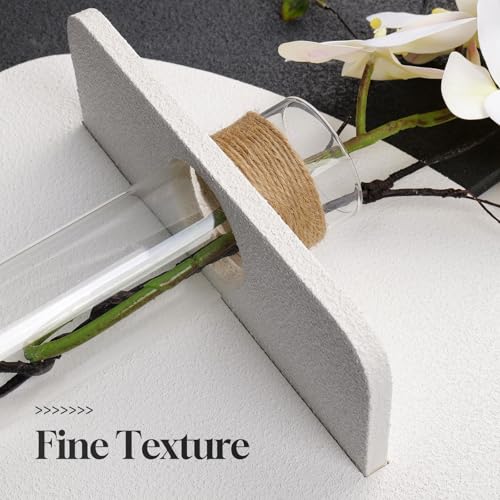 3D Textured Black and White Wall Art with Vase and Shelf