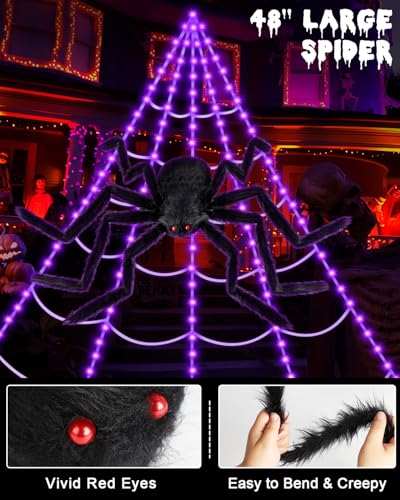 Brighter Spider Webs Halloween Decorations Lights
