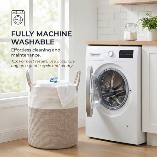 80L Cotton Rope Laundry Basket Hamper