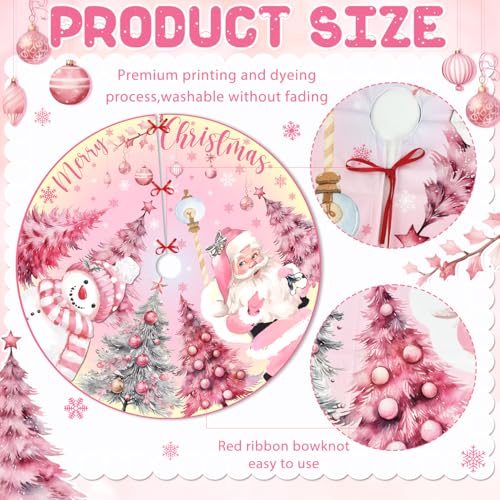 Pink Christmas Tree Skirt 48 Inch Pink Christmas Decorations