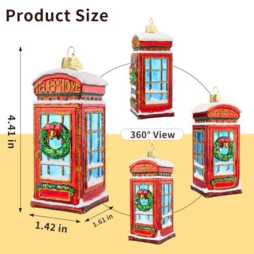 Telephone Booth Christmas Tree Ornaments