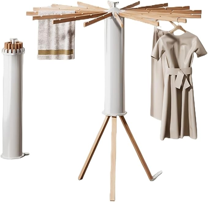 Portable Foldable Clothes Drying Rack - Compact Design for Indoor Outdoor & Outdoor Laundry, Hidden Storage, Lightweight Folding Clothing Rack for Travel and Home.