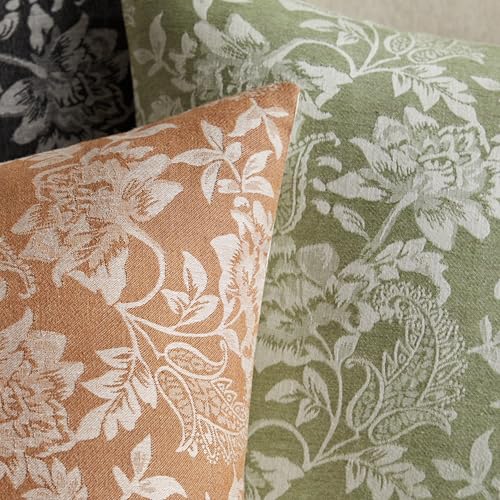 Floral Jacquard Throw Pillow Covers Set of 2 (2 Count)