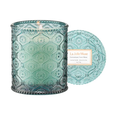 Geranium Vert Mint Scented Candle for Home (6 Ounce)