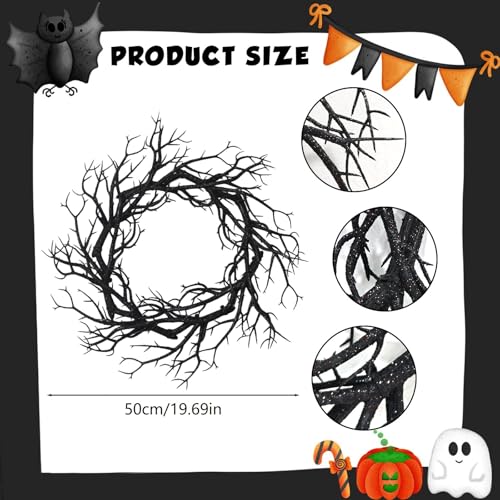 Halloween Black Branch Wreath