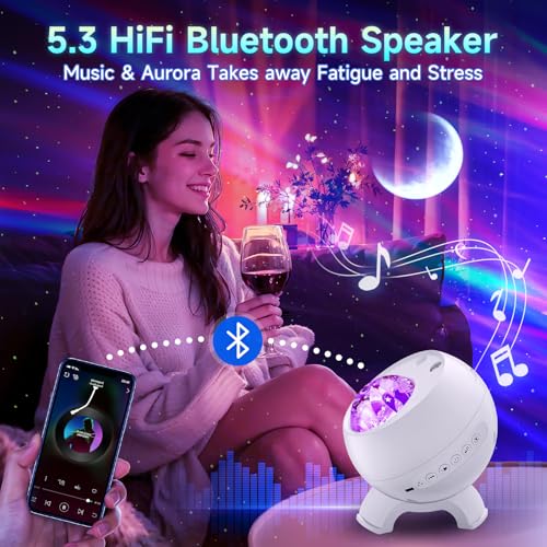 Galaxy Projector Northern Lights Projector with Bluetooth Speaker