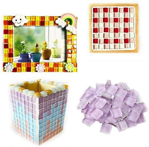 BestTeam Craft Material Mosaic Tile, Micro Glass Tiny Mini Mosaic Tile DIY Hobbies Children Handmade Crystal Free Stone Craft Material Creativity 300g (White)