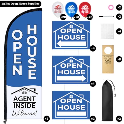88 Pcs Open House Signs for Real Estate Agent Supplies (88 Count)