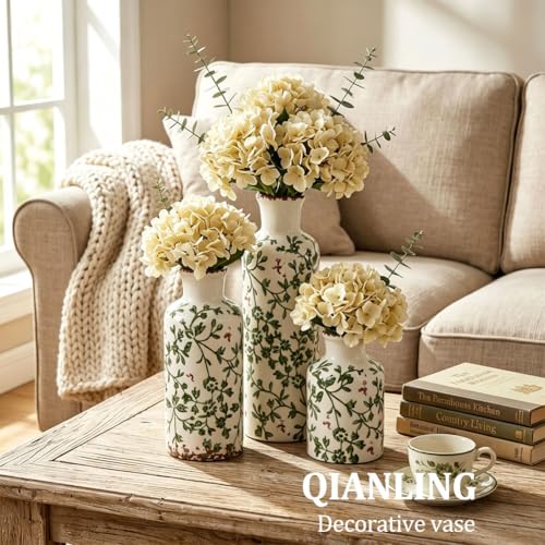 Green Ceramic Vase Set (3 Count)