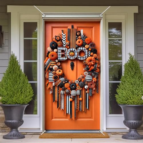 Halloween Door Cover Boo 35x71 Inch Polyester