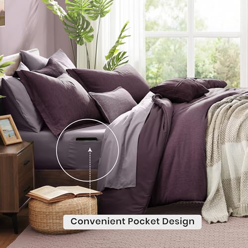 Full Size Comforter Set 7 Pieces Italian Plum Bed in a Bag