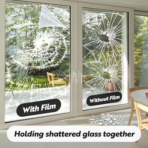 Security Safety Shatterproof Window Film 4 Mil Clear 11.8x118in