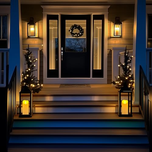 4"x9" Outdoor Waterproof Flameless Candles with Timers and Remote Control (2 Count)