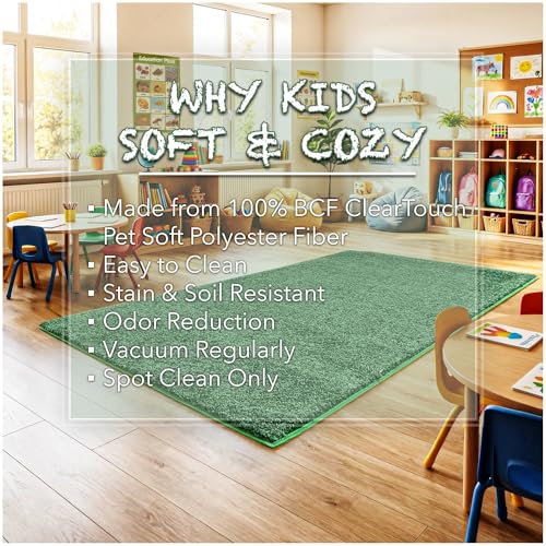 Soft & Colorful 5' Round Kids Classroom Area Rug