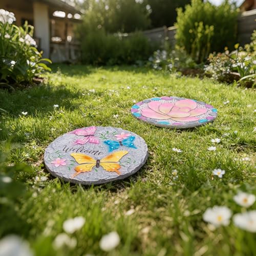 Butterfly Garden Stepping Stones Outdoor 0.75 * 10 * 10 Inch