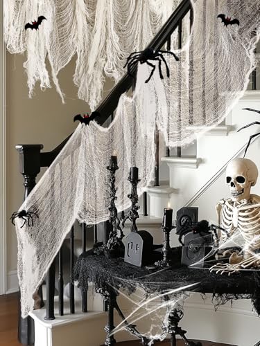 5 Pack 30'' x 72'' Stretchy White Creepy Cloth Halloween Decor (5 Count)