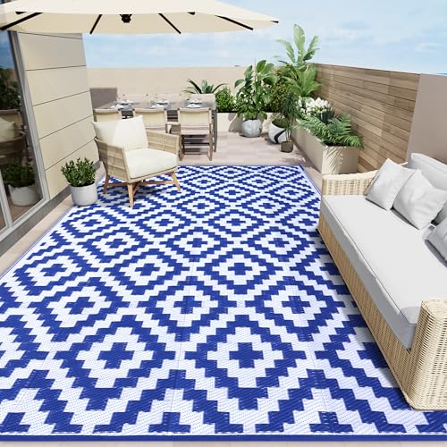 Outdoor Rug 9x12 ft Waterproof Reversible Mat