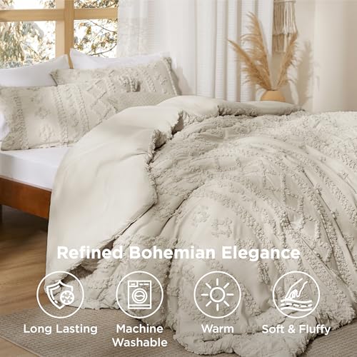 Tufted Boho Comforter Set Oversized King