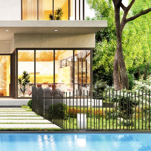 No Dig Garden Fence 32" H x 22.5'L with Gate Decorative Yard Dog Panels (6.32 Sq Ft)
