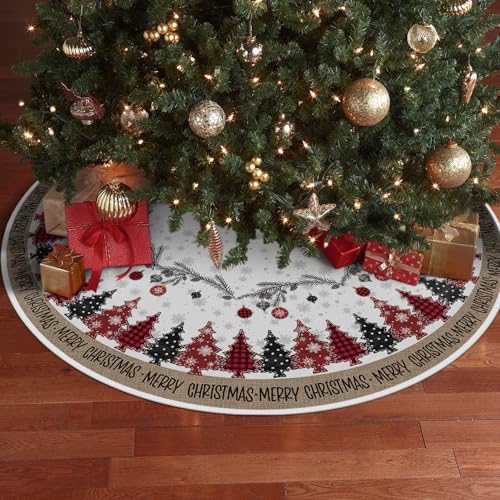Ornaments Snowflake Merry Christmas Tree Skirt 48 Inch