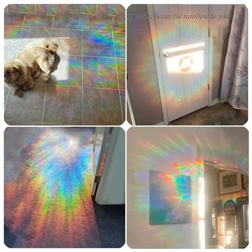 42 Pcs Round Rainbow Prism Window Stickers (6 Count)