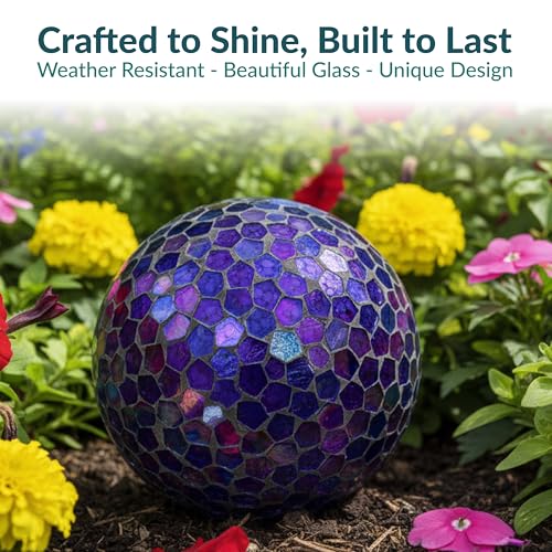 Sunnydaze 10" Mosaic Glass Gazing Ball for Garden
