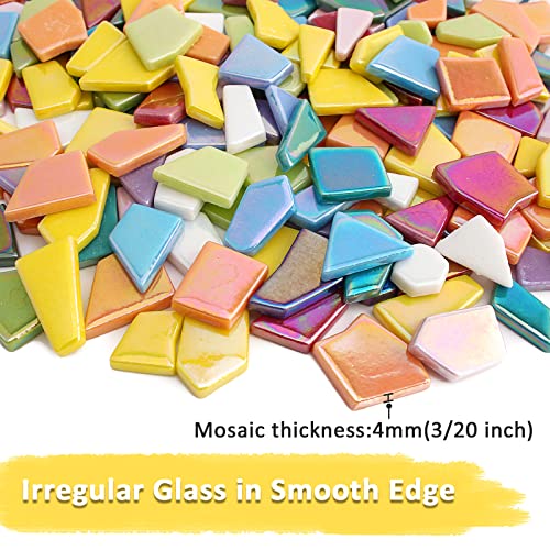 Iridescent Glass Mosaic Tiles for Crafts Bulk