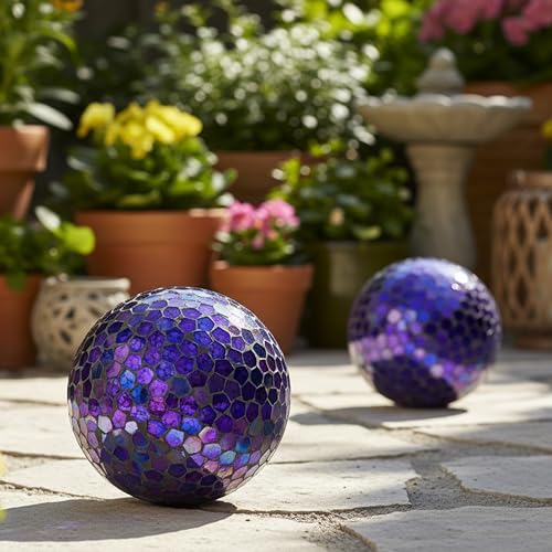 Sunnydaze 10" Mosaic Glass Gazing Ball for Garden