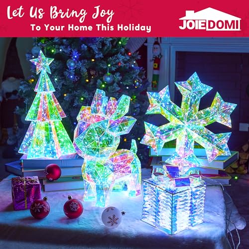 Lighted Prismatic Iridescent Christmas Decorations with LED Lights (Snowflake)
