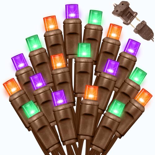 25FT Orange Purple Green Halloween String Lights (50 Count)