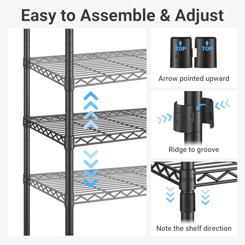 V7 Clothing Rack with Shelves Heavy duty Closet for Hanging Clothes