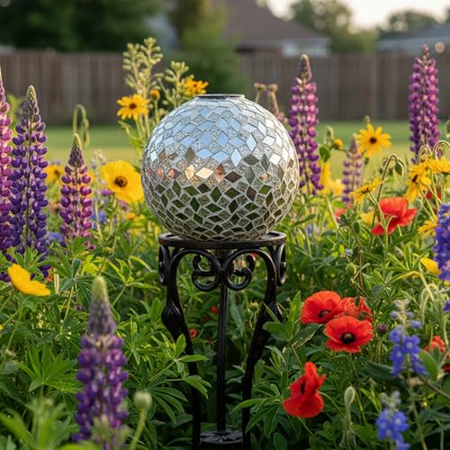 Sunnydaze Solar Gazing Ball for Garden
