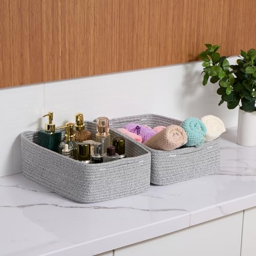 Large Shallow Organizing Baskets 15x11x5.1 Inches (2 Count)