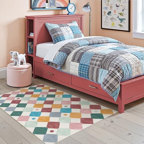 4x6 Area Rug for Kids Room Colorful Play Mat Washable Classroom Rug (24 Sq Ft)