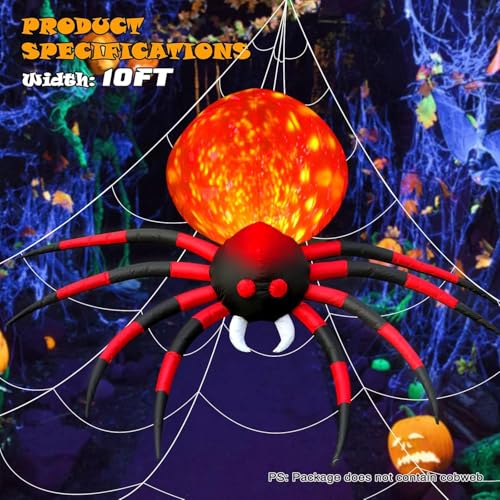 10FT Halloween Inflatables Spider Outdoor Decoration for Yard (10FT Spider)