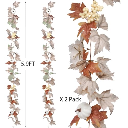 2 Pack Fall Maple Garland