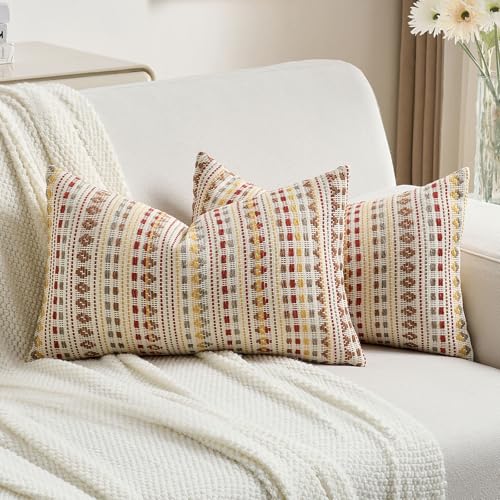 Pack of 2 Boho Throw Pillow Covers 12x20 Inch (2 Count)
