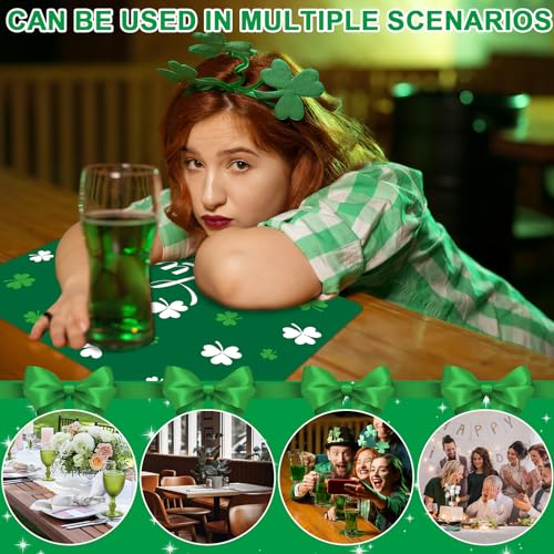 St. Patrick's DayPlacemats Set of 6 Shamrock Plastic Table Mat 17×13×0.04in (6 Count)